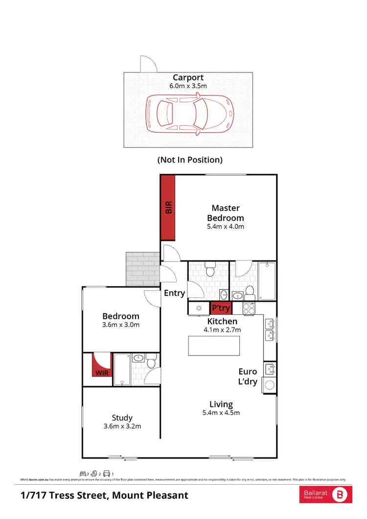 Floorplan of Homely townhouse listing, 1/717 Tress Street, Mount Pleasant VIC 3350