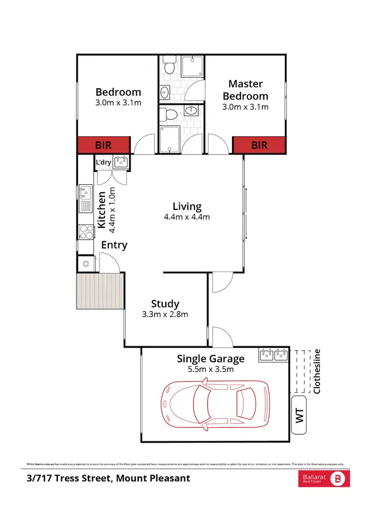 Floorplan of Homely townhouse listing, 3/717 Tress Street, Mount Pleasant VIC 3350