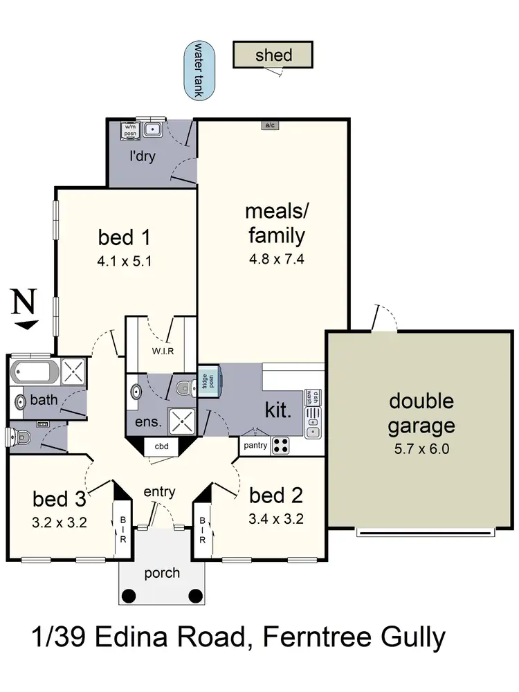 Floorplan of Homely unit listing, 1/39 Edina Road, Ferntree Gully VIC 3156