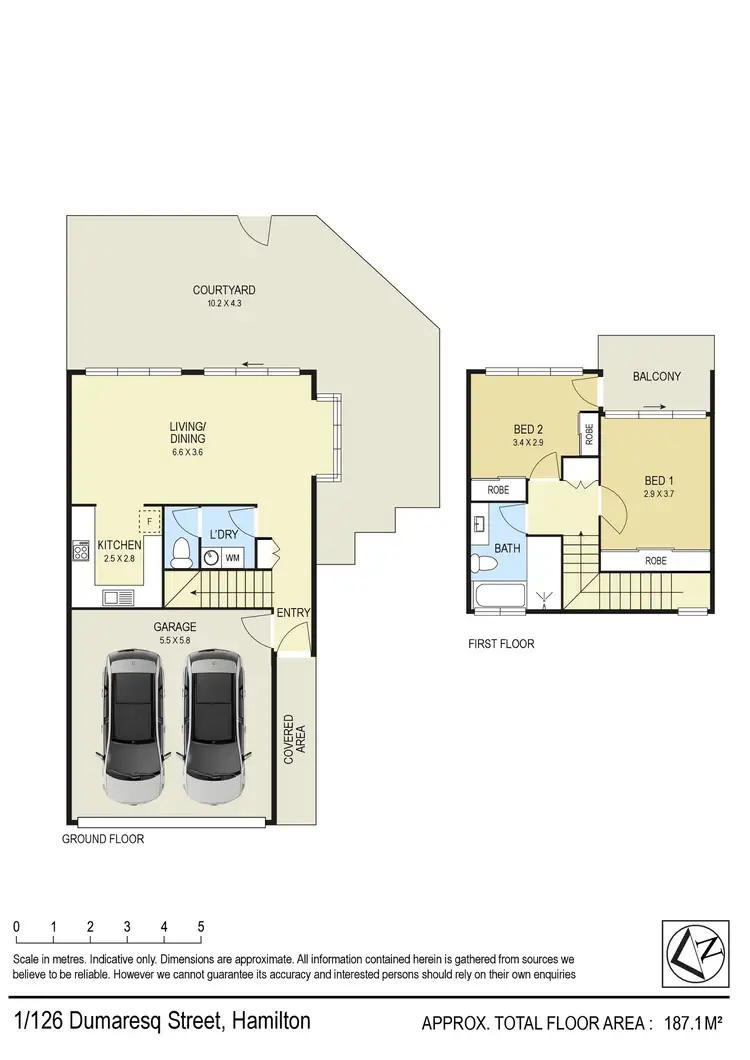 Floorplan of Homely townhouse listing, 1/126 Dumaresq Street, Hamilton NSW 2303