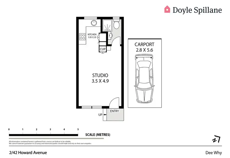 Floorplan of Homely studio listing, 2/42 Howard Avenue, Dee Why NSW 2099