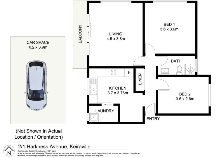 Floorplan of Homely apartment listing, 2/1 Harkness Avenue, Keiraville NSW 2500