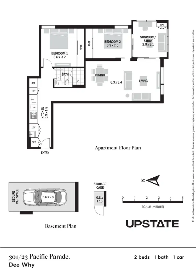 Floorplan of Homely unit listing, 301/23 Pacific Parade, Dee Why NSW 2099