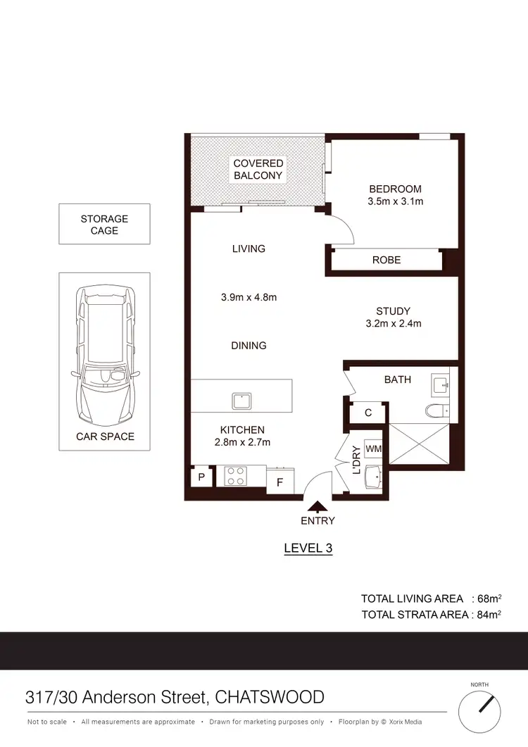 Floorplan of Homely apartment listing, 317/30 Anderson Street, Chatswood NSW 2067