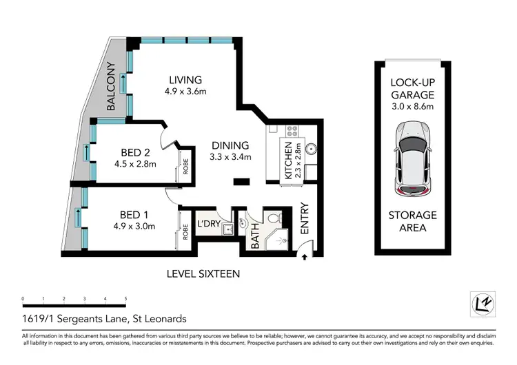 Floorplan of Homely apartment listing, 1619/1 Sergeants Lane, St Leonards NSW 2065
