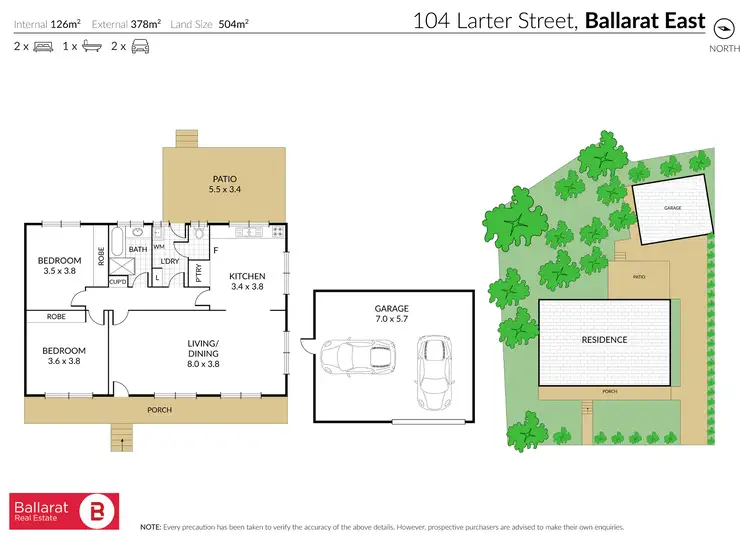 Floorplan of Homely house listing, 104 Larter Street, Golden Point VIC 3350
