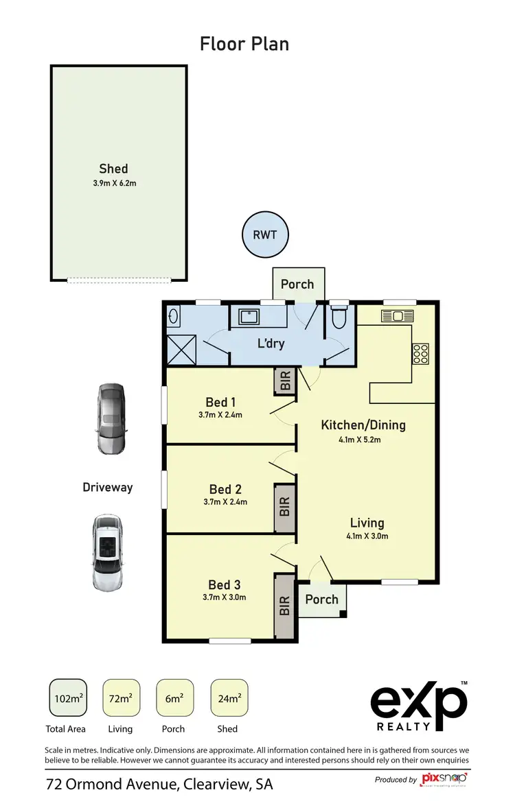 Floorplan of Homely house listing, 72 Ormond Avenue, Clearview SA 5085