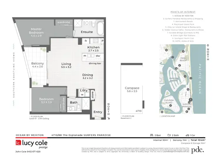 Floorplan of Homely apartment listing, 4710/88 The Esplanade, Surfers Paradise QLD 4217