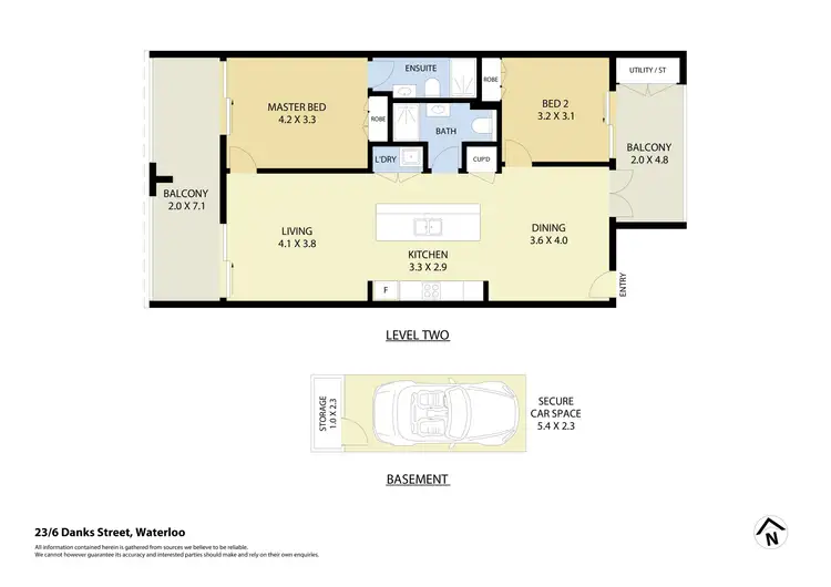 Floorplan of Homely apartment listing, 23/6 Danks Street, Waterloo NSW 2017