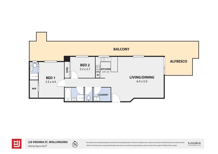 Floorplan of Homely apartment listing, 2/8 Virginia Street, North Wollongong NSW 2500