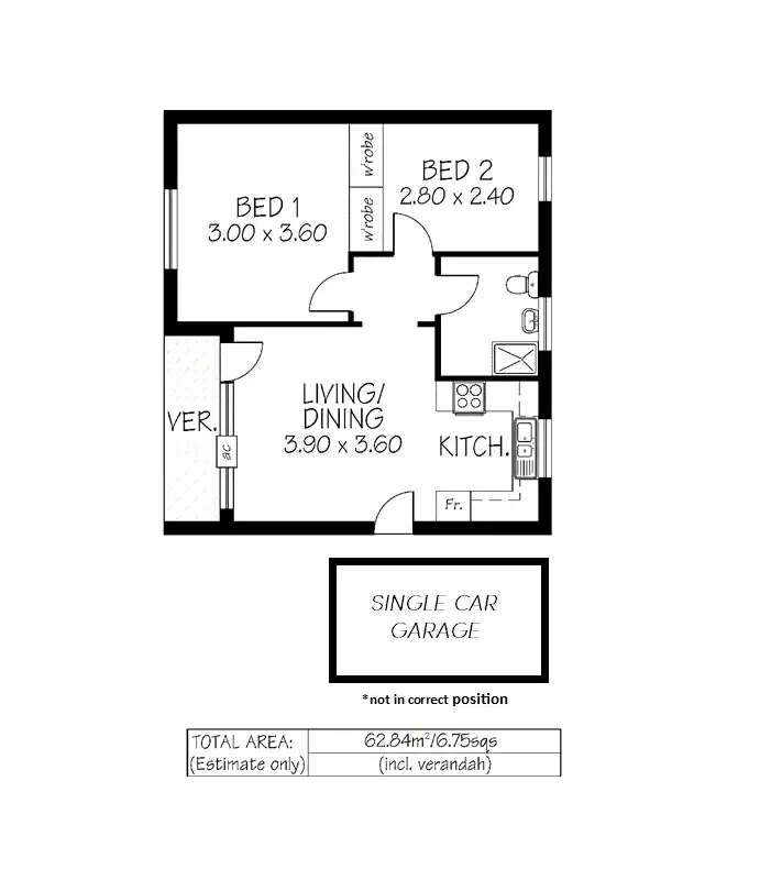 Floorplan of Homely unit listing, 3/32-34 Thomas Street, Unley SA 5061