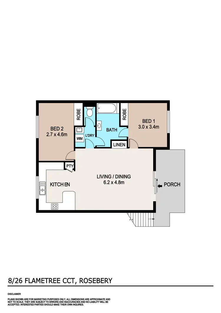 Floorplan of Homely unit listing, 8/26 Flametree Circuit, Rosebery NT 832