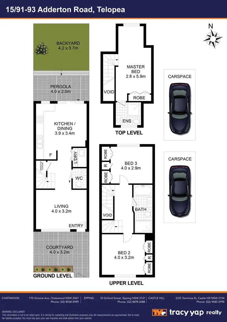 Floorplan of Homely townhouse listing, 15/91-93 Adderton Road, Telopea NSW 2117