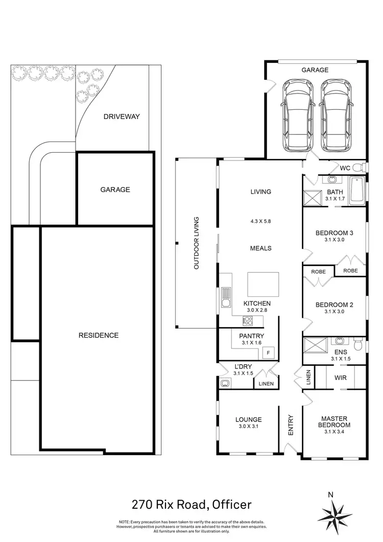 Floorplan of Homely house listing, 270 Rix Road, Officer VIC 3809