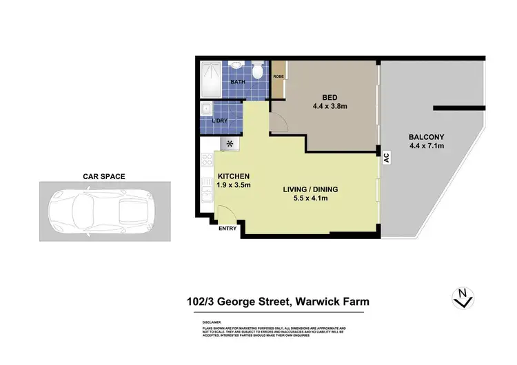 Floorplan of Homely apartment listing, 102/3 George Street, Warwick Farm NSW 2170