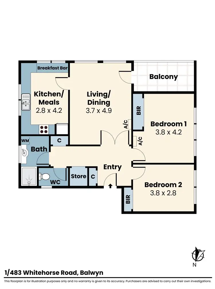 Floorplan of Homely apartment listing, 1/483 Whitehorse Road, Balwyn VIC 3103