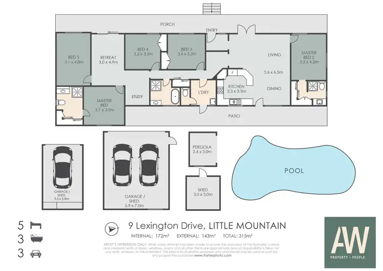 Floorplan of Homely rural property listing, 9 Lexington Drive, Little Mountain QLD 4551
