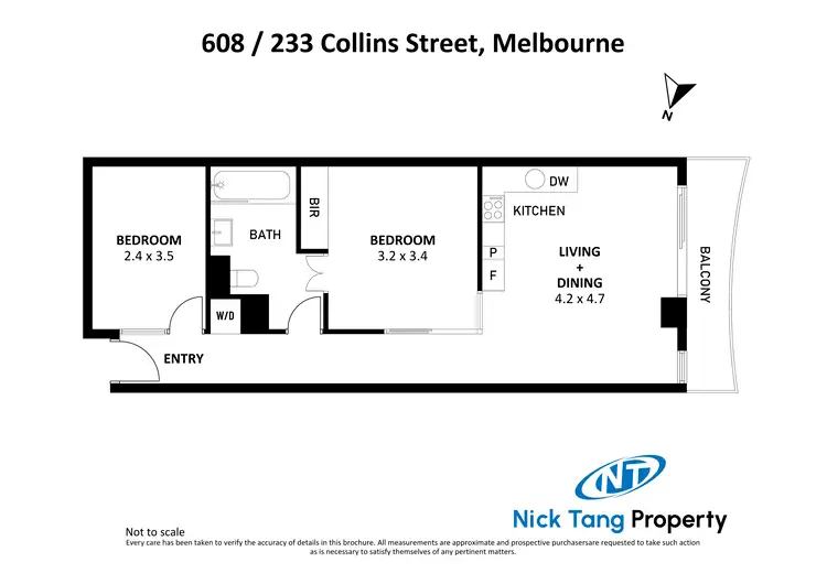 Floorplan of Homely apartment listing, 608/233 Collins Street, Melbourne VIC 3000