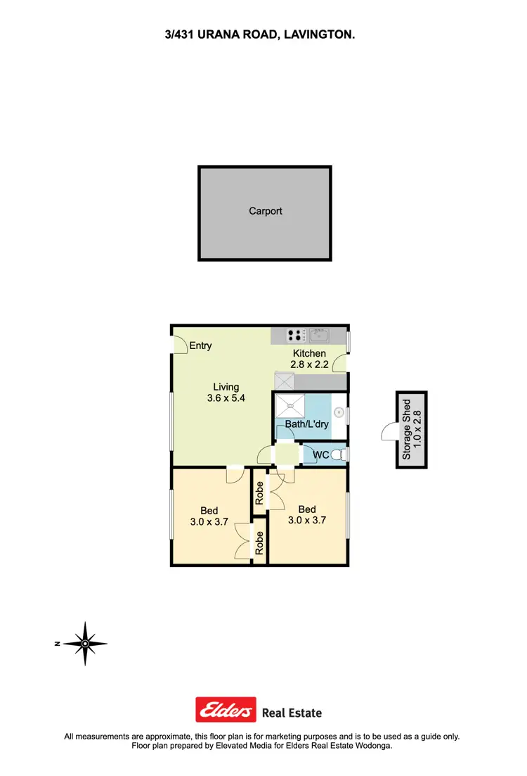 Floorplan of Homely unit listing, 3/431 Urana Road, Lavington NSW 2641