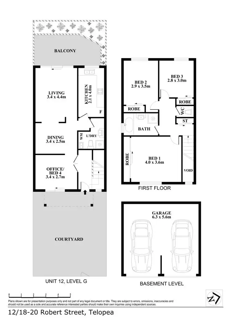 Floorplan of Homely townhouse listing, 12/20 Robert Street, Telopea NSW 2117