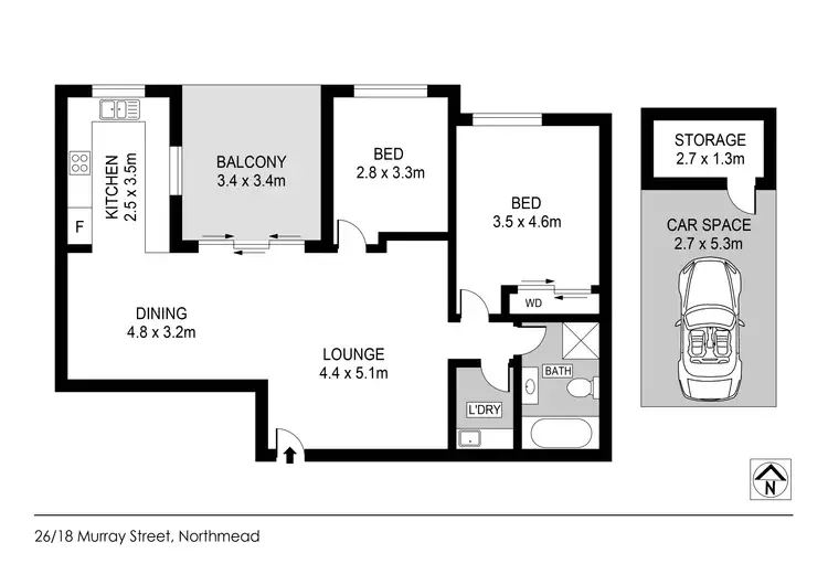 Floorplan of Homely apartment listing, 26/18-24 Murray Street, Northmead NSW 2152