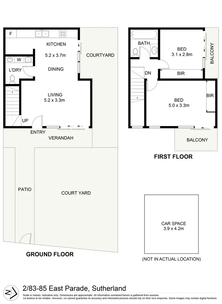 Floorplan of Homely townhouse listing, 2/83 East Parade, Sutherland NSW 2232