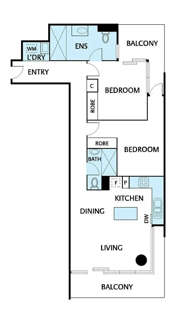 Floorplan of Homely apartment listing, 1411/68 La Trobe Street, Melbourne VIC 3000
