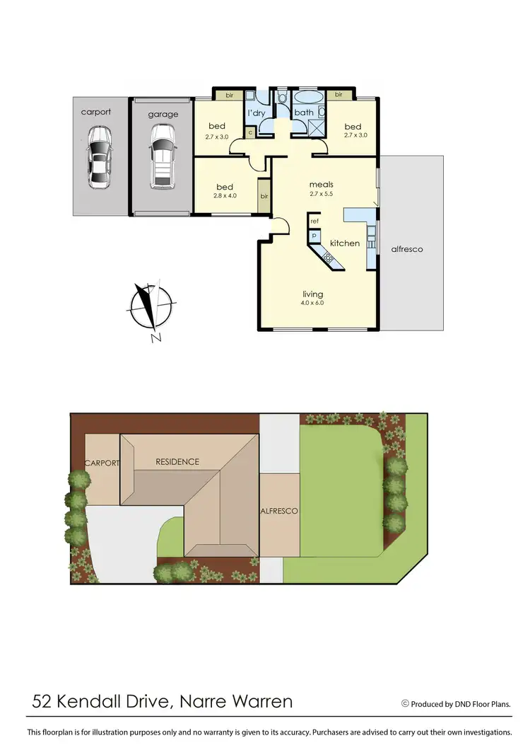 Floorplan of Homely house listing, 52 Kendall Drive, Narre Warren VIC 3805