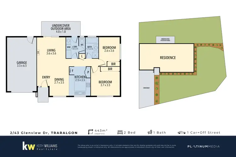 Floorplan of Homely unit listing, 2/43 Glenview Drive, Traralgon VIC 3844