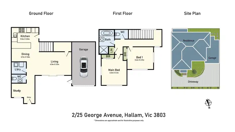 Floorplan of Homely unit listing, 2/25 George Avenue, Hallam VIC 3803