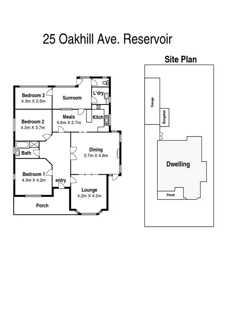 Floorplan of Homely house listing, 25 Oakhill Avenue, Reservoir VIC 3073