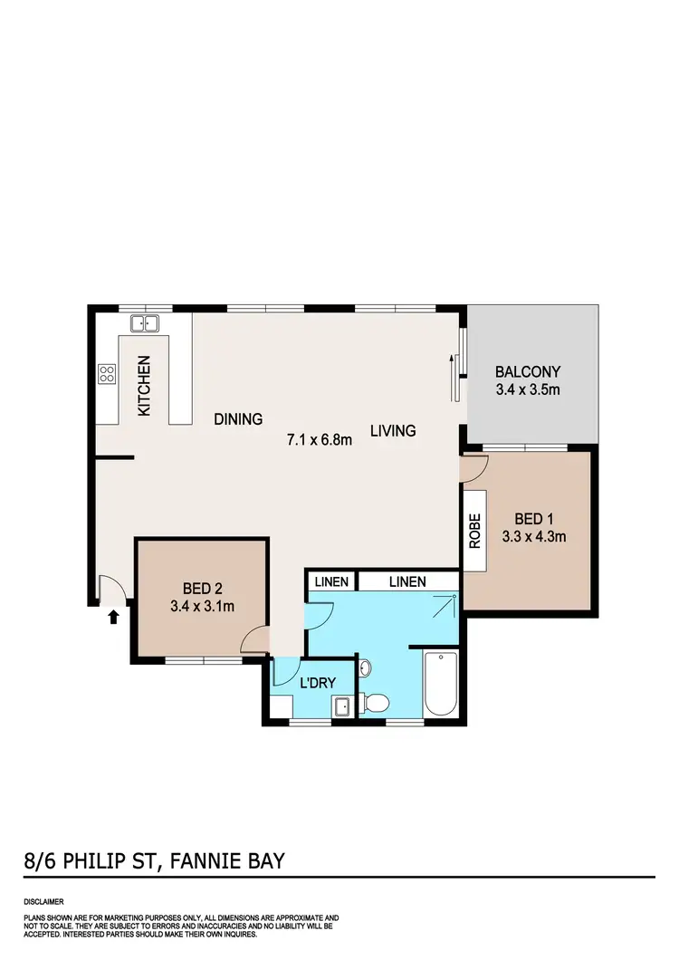 Floorplan of Homely unit listing, 8/6 Philip Street, Fannie Bay NT 820
