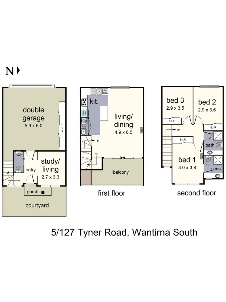 Floorplan of Homely townhouse listing, 5/127 Tyner Road, Wantirna South VIC 3152