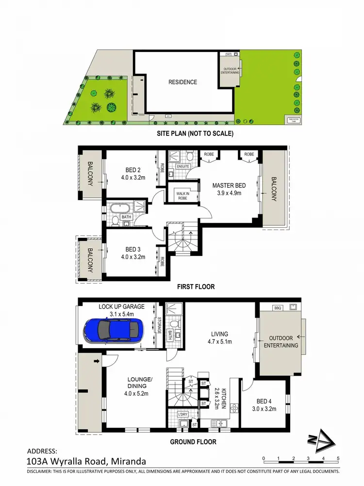 Floorplan of Homely semi-detached listing, 103A Wyralla Road, Miranda NSW 2228