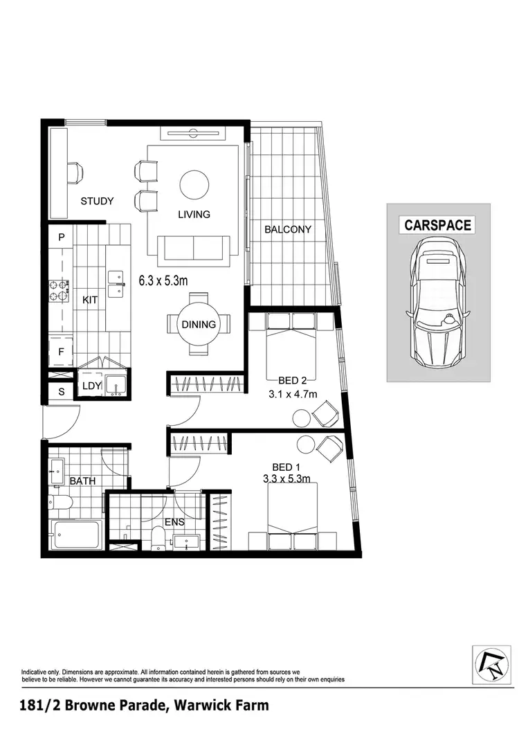 Floorplan of Homely apartment listing, 181/2 Browne Parade, Warwick Farm NSW 2170
