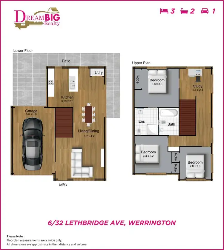 Floorplan of Homely townhouse listing, 6/32 Lethbridge Avenue, Werrington NSW 2747
