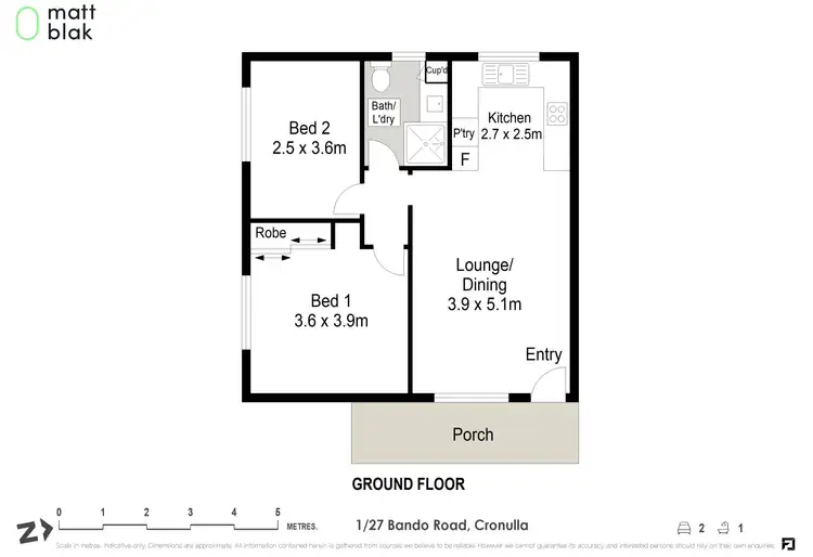 Floorplan of Homely apartment listing, 1/27 Bando Road, Cronulla NSW 2230