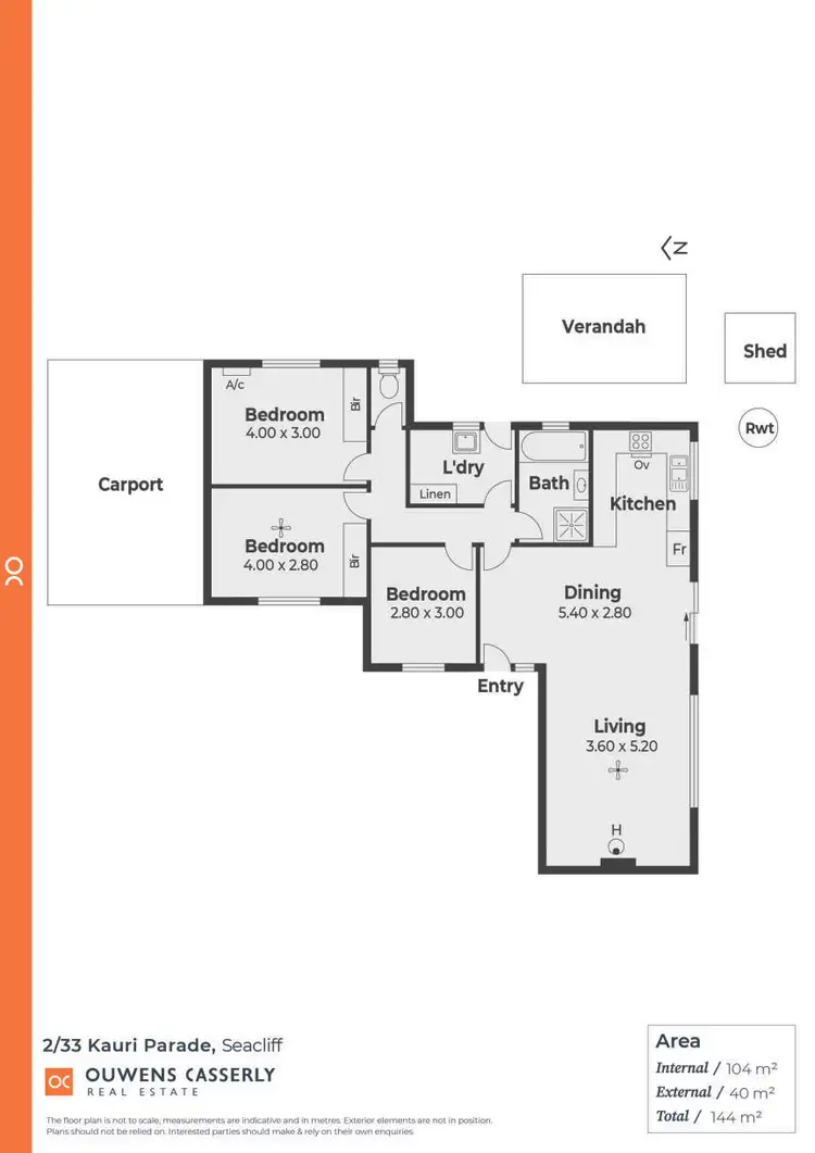 Floorplan of Homely unit listing, 2/33 Kauri Parade, Seacliff SA 5049