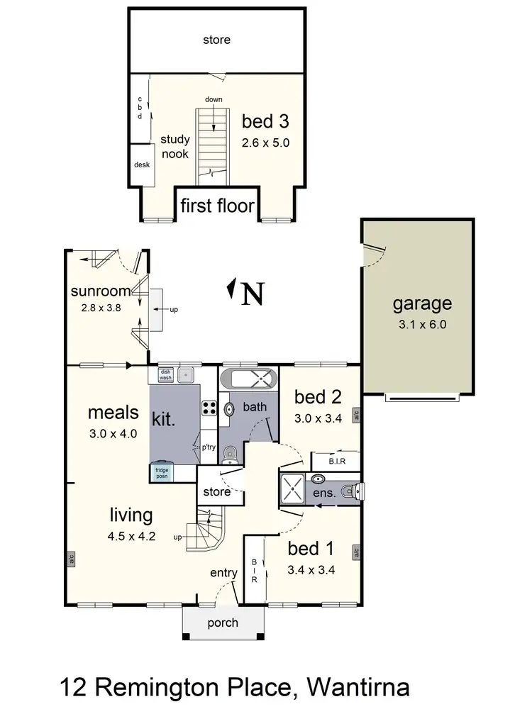 Floorplan of Homely house listing, 12 Remington Place, Wantirna VIC 3152