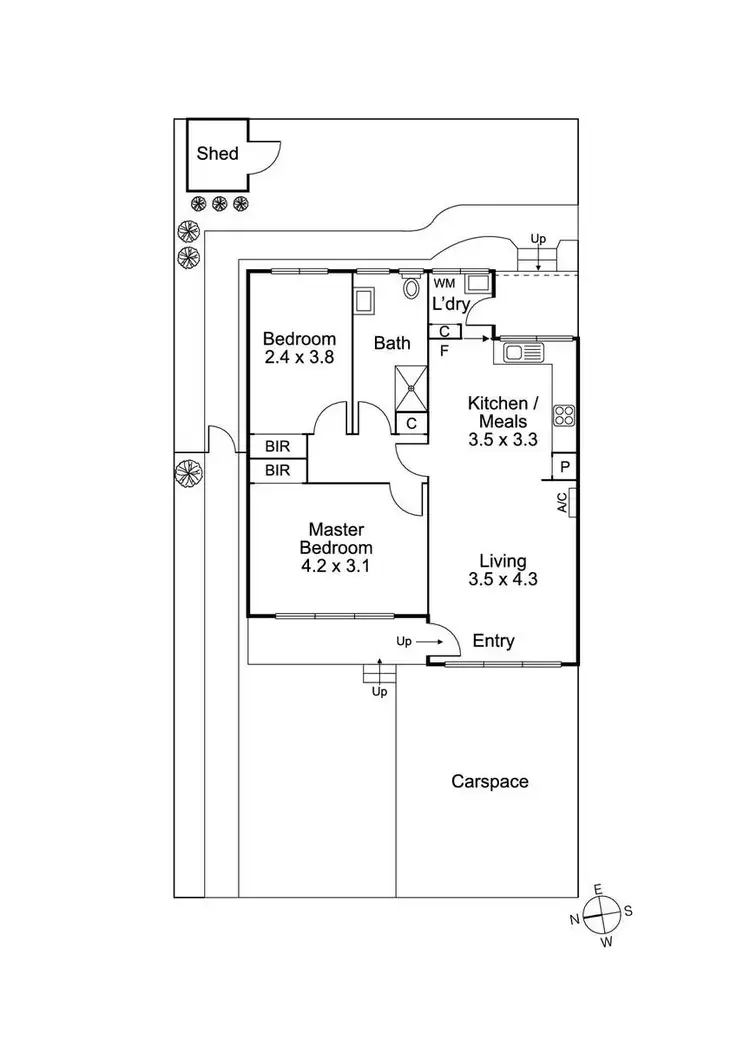 Floorplan of Homely unit listing, 1/67 Flinders Street, Thornbury VIC 3071