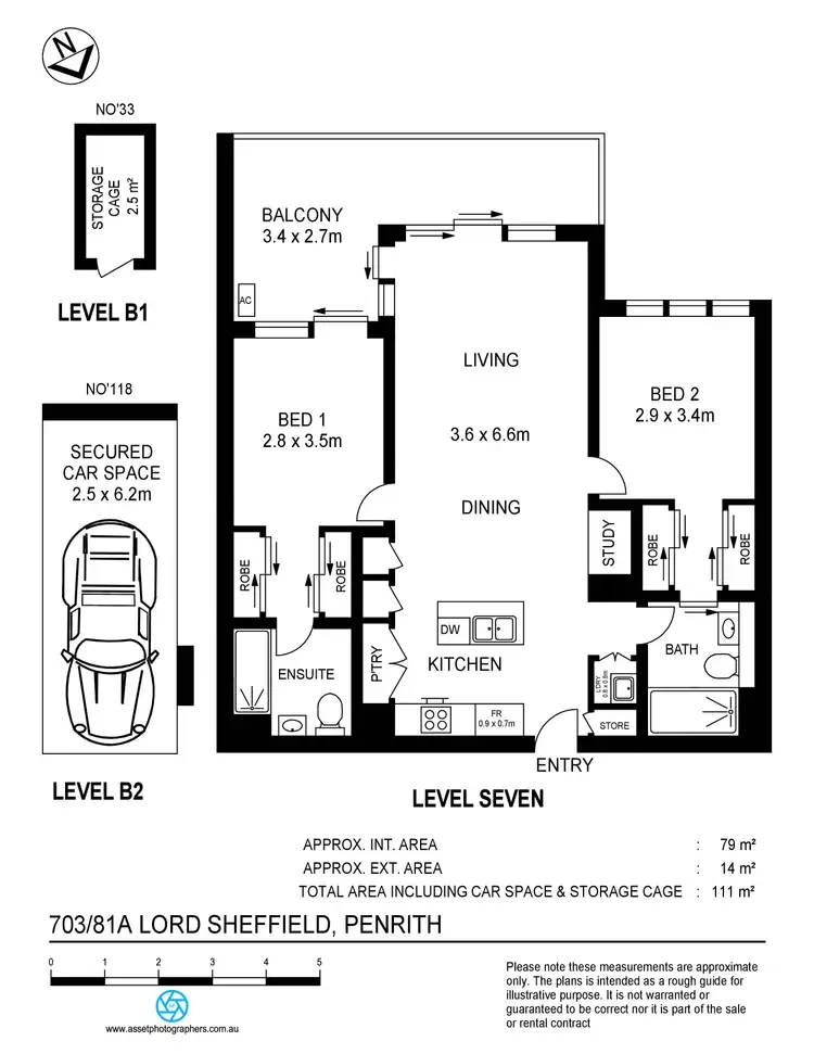 Floorplan of Homely apartment listing, 703/81A Lord Sheffield Circuit, Penrith NSW 2750
