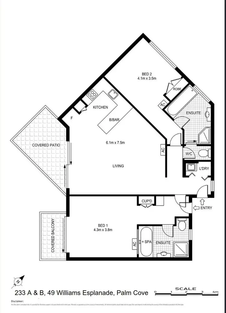 Floorplan of Homely apartment listing, 233/49-63 Williams Esplanade, Palm Cove QLD 4879