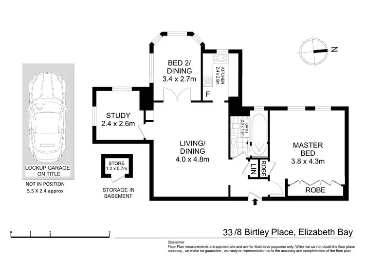 Floorplan of Homely apartment listing, 33/8 Birtley Place, Elizabeth Bay NSW 2011