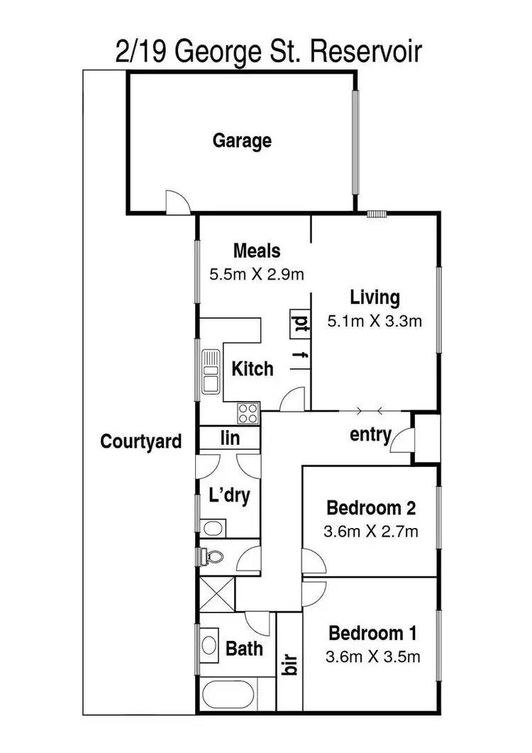 Floorplan of Homely unit listing, 2/19 George Street, Reservoir VIC 3073