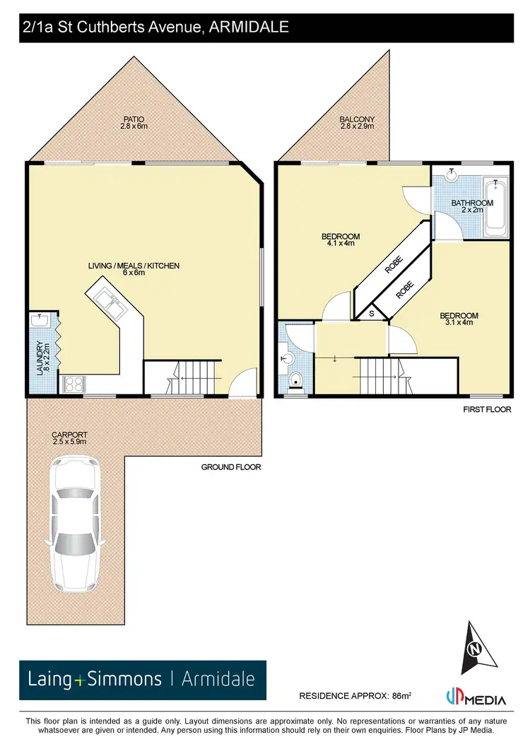 Floorplan of Homely unit listing, 2/1A St Cuthberts Avenue, Armidale NSW 2350