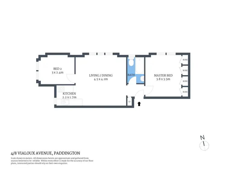 Floorplan of Homely apartment listing, 4/8 Vialoux Avenue, Paddington NSW 2021