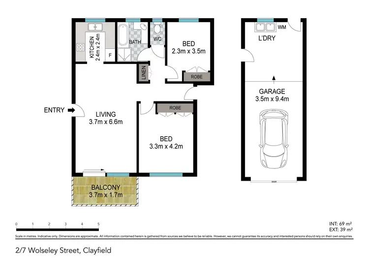 Floorplan of Homely unit listing, 2/7 Wolseley Street, Clayfield QLD 4011