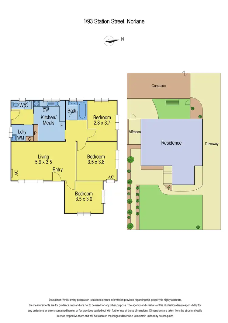 Floorplan of Homely unit listing, 1/93 Station Street, Norlane VIC 3214