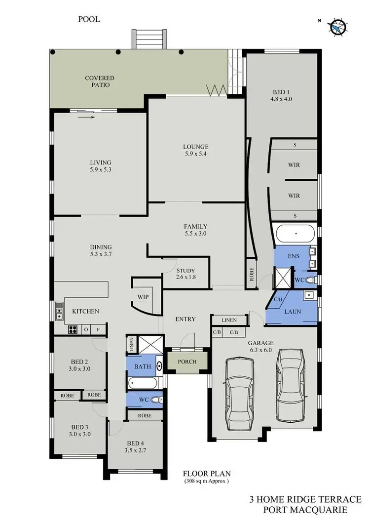 Floorplan of Homely house listing, 3 Home Ridge Terrace, Port Macquarie NSW 2444