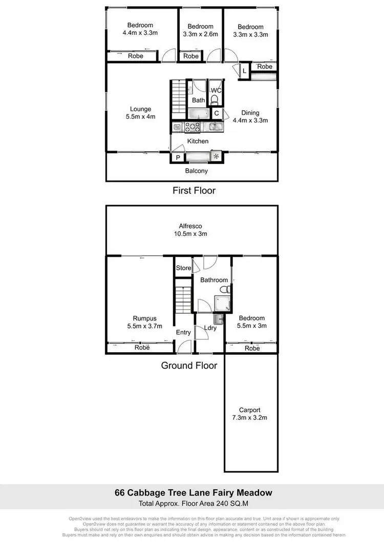 Floorplan of Homely house listing, 66 Cabbage Tree Lane, Fairy Meadow NSW 2519